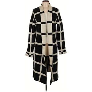 Lost and Wander Checkered Long Cardigan Brown & White